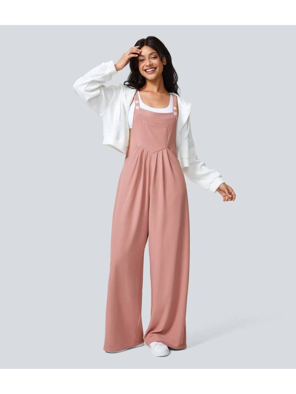 HALARA Pockets Waffle Casual Overalls- Size L Tall